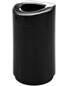 BKOT35 Curved Open Top Container - 30 Gallon Capacity - 20" Dia. x 33 1/2" H - Black in Color