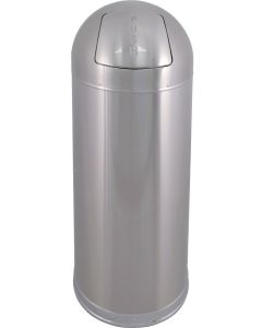 DT15FPSSGL Bullet Dome Top Trash Can - 15 Gallon Capacity - 15" Dia. x 35 1/2" H - Fingerprint Proof Stainless Steel