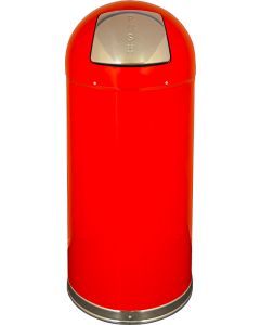 DT15REDGL Dome Top Bullet Trash Can - 15 Gallon Capacity - 15 3/8" Dia. x 34 1/2" H - Red in Color