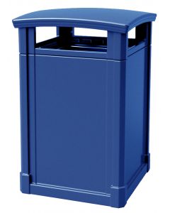 MAV44DTBLU Dome Lid Trash Can - 44 Gallon Capacity - 27 3/4" Sq. x 45" H - Blue in Color