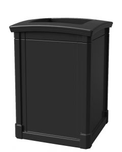 MAV44OTBLA Open Top Trash Can - 44 Gallon Capacity - 27 3/4" Sq. x 40" H - Black in Color