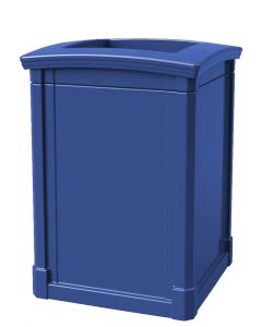 MAV44OTBLU Open Top Trash Can - 44 Gallon Capacity - 27 3/4" Sq. x 40" H - Blue in Color
