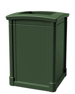 MAV44OTGRN Open Top Trash Can - 44 Gallon Capacity - 27 3/4" Sq. x 40" H - Dark Green in Color