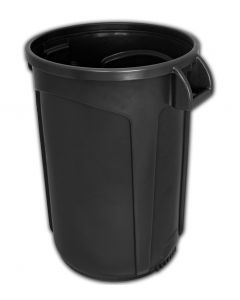 VCR20BLK-HD Vulcan HD Heavy Duty Round Container with Venting Channels - 20 Gallon Capacity - 19 1/2" Dia. x 23 1/2" H - Black in Color