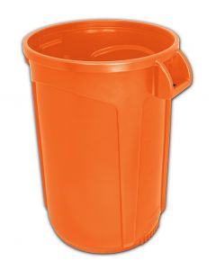 VCR20ORG-HD Vulcan HD Heavy Duty Round Container with Venting Channels - 20 Gallon Capacity - 19 1/2" Dia. x 23 1/2" H - Orange in Color