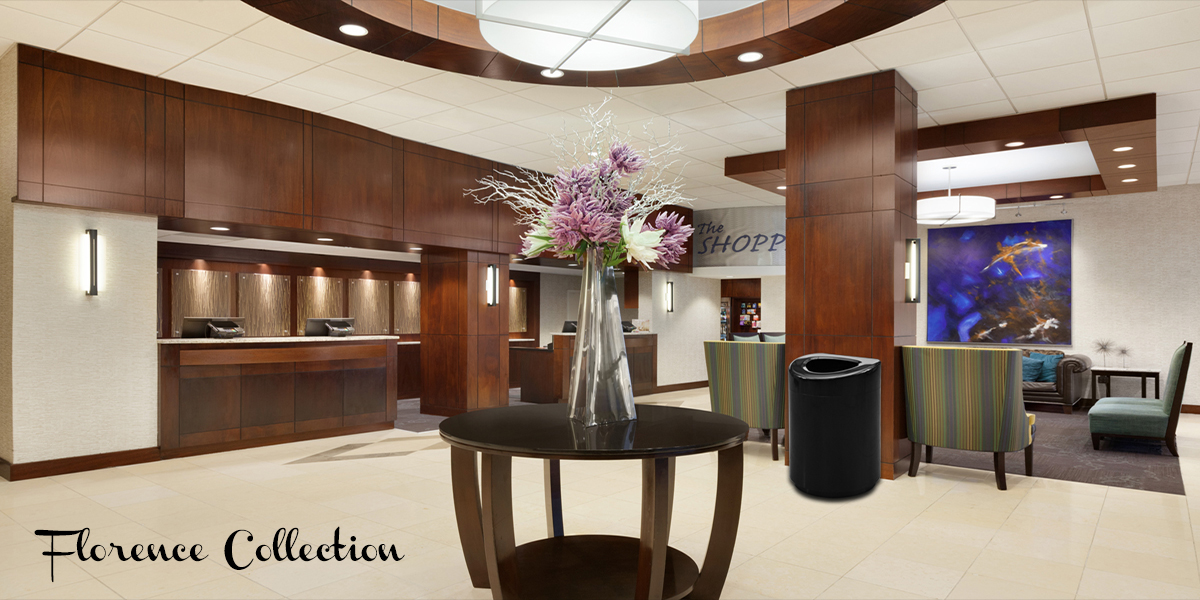 Florence Collection - Curved Open Top Trash Cans