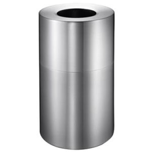 Imprezza ALMO45 Aluminum Open Top Trash Container - 45 Gallon Capacity - Satin Aluminum