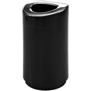 BKOT35 Curved Open Top Container - 30 Gallon Capacity - 20" Dia. x 33 1/2" H - Black in Color
