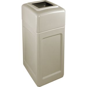 DCS34OTBEI Open Top Trash Can - 34 Gallon Capacity - 15 1/2" L x 20 1/2" W x 37" H - Beige in Color
