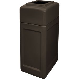 DCS34OTJAVA Open Top Trash Can - 34 Gallon Capacity - 15 1/2" L x 20 1/2" W x 37" H - Dark Brown in Color