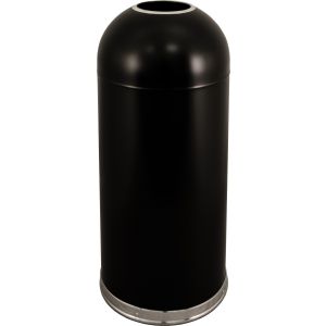 DOT15BKGL Bullet Dome Open Top Waste Can - 15 Gallon Capacity - 15" Dia. x 35 1/2" H - Black in Color