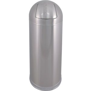DT15FPSSGL Bullet Dome Top Trash Can - 15 Gallon Capacity - 15" Dia. x 35 1/2" H - Fingerprint Proof Stainless Steel