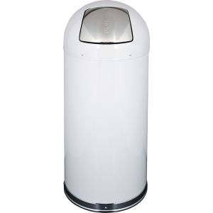 DT15WHIGL Dome Top Bullet Trash Can - 15 Gallon Capacity - 15 3/8" Dia. x 34 1/2" H - White in Color