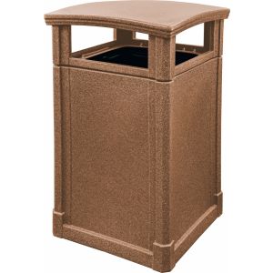 MAV44DTCBL Dome Lid Trash Can - 44 Gallon Capacity - 27 3/4" Sq. x 45" H - Cobblestone in Color