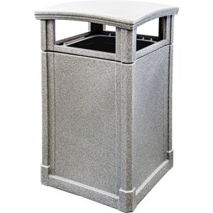 MAV44DTGGNT Dome Lid Trash Can - 44 Gallon Capacity - 27 3/4" Sq. x 45" H - Gray Granite in Color