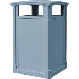 MAV44DTGRA Dome Lid Trash Can - 44 Gallon Capacity - 27 3/4" Sq. x 45" H - Gray in Color