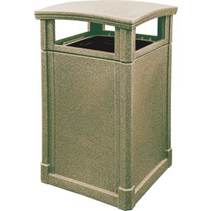 MAV44DTRVR Dome Lid Trash Can - 44 Gallon Capacity - 27 3/4" Sq. x 45" H - Riverstone in Color