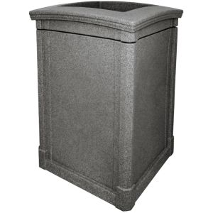 MAV44OTBGNT Open Top Trash Can - 44 Gallon Capacity - 27 3/4" Sq. x 40" H - Black Granite in Color