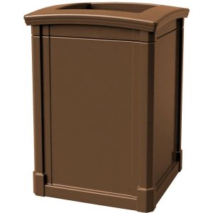 MAV44OTBRO Open Top Trash Can - 44 Gallon Capacity - 27 3/4" Sq. x 40" H - Bronze in Color