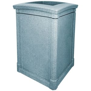MAV44OTGGNT Open Top Trash Can - 44 Gallon Capacity - 27 3/4" Sq. x 40" H - Gray Granite in Color