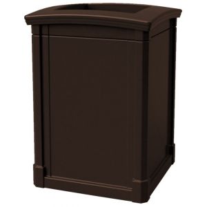 MAV44OTJAVA Open Top Trash Can - 44 Gallon Capacity - 27 3/4" Sq. x 40" H - Dark Brown in Color