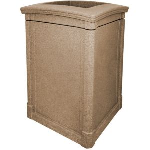 MAV44OTRVR Open Top Trash Can - 44 Gallon Capacity - 27 3/4" Sq. x 40" H - Riverstone in Color