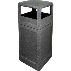 Imprezza P42SQDTBGNT Dome Lid Trash Can - 42 Gallon Capacity - 18 1/2" Sq. x 41 3/4" H - Black Granite in Color