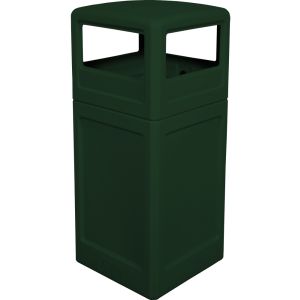 Imprezza P42SQDTGRN Dome Lid Trash Can - 42 Gallon Capacity - 18 1/2" Sq. x 41 3/4" H - Dark Green in Color