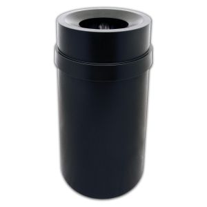 PRFT35BLA Carrara Funnel Top Trash Can - 35 Gallon Capacity - 20 7/8" Dia. x 34 1/2" H - Black in Color