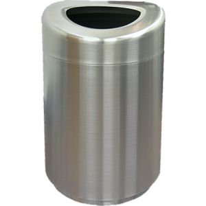 SSOT35 Stainless Steel Curved Open Top Container - 30 Gallon Capacity - 20" Dia. x 33 1/2" H - Satin Stainless Steel