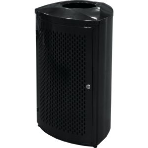 TRO21BKPL Triangular Curved Open Top Trash Can - 21 Gallon Capacity - Black in Color