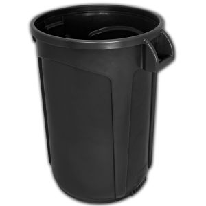 VCR20BLA-HD Vulcan HD Heavy Duty Round Container with Venting Channels - 20 Gallon Capacity - 19 1/2" Dia. x 23 1/2" H - Black in Color