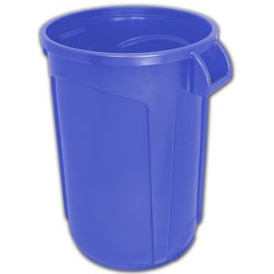 VCR20BLU-HD Vulcan HD Heavy Duty Round Container with Venting Channels - 20 Gallon Capacity - 19 1/2" Dia. x 23 1/2" H - Blue in Color
