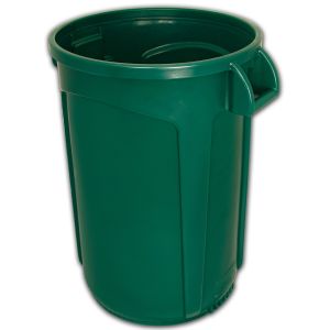 VCR20DGRN-HD Vulcan HD Heavy Duty Round Container with Venting Channels - 20 Gallon Capacity - 19 1/2" Dia. x 23 1/2" H - Dark Green in Color