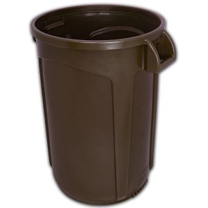 VCR20JAVA-HD Vulcan HD Heavy Duty Round Container with Venting Channels - 20 Gallon Capacity - 19 1/2" Dia. x 23 1/2" H - Dark Brown in Color