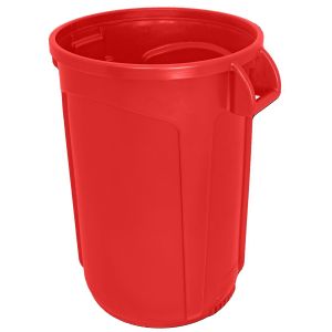 VCR20RED-HD Vulcan HD Heavy Duty Round Container with Venting Channels - 20 Gallon Capacity - 19 1/2" Dia. x 23 1/2" H - Red in Color