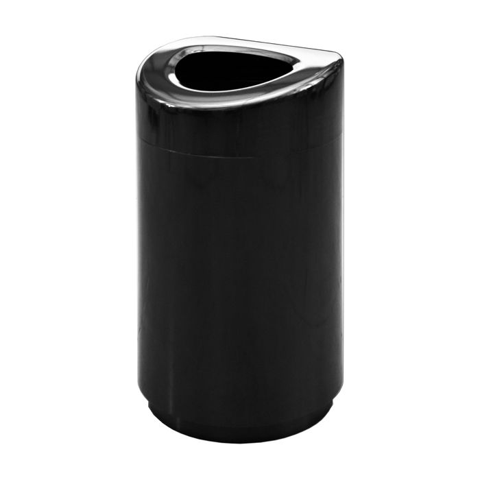 BKOT35 Curved Open Top Container - 30 Gallon Capacity - 20" Dia. x 33 1/2" H - Black in Color
