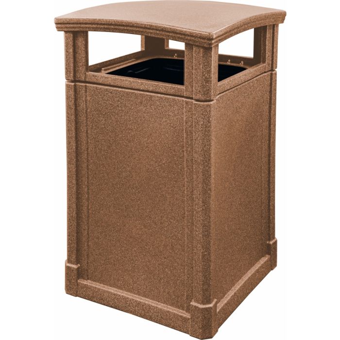 MAV44DTCBL Dome Lid Trash Can - 44 Gallon Capacity - 27 3/4" Sq. x 45" H - Cobblestone in Color