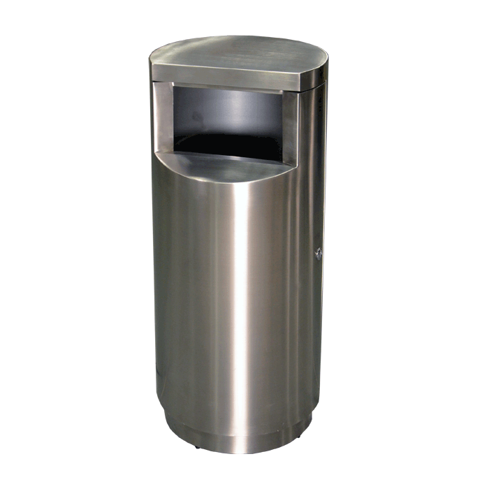Imprezza SE12SSGL Side Entry Trash Can - 12 Gallon Capacity - 15 3/4" Dia. x 35 1/2" H - Stainless Steel