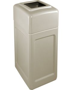 DCS34OTBEI Open Top Trash Can - 34 Gallon Capacity - 15 1/2" L x 20 1/2" W x 37" H - Beige in Color