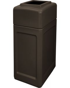 DCS34OTJAVA Open Top Trash Can - 34 Gallon Capacity - 15 1/2" L x 20 1/2" W x 37" H - Dark Brown in Color