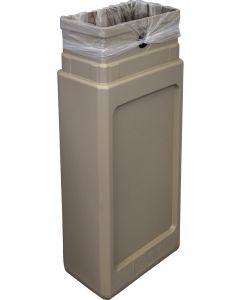 DCUS13BEI Open Top Trash Can - 13 Gallon Capacity - 9" L x 14 3/4" W x 35 3/4" H - Beige in Color