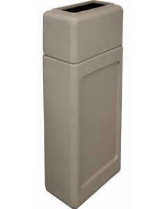 DCUS13BEI Open Top Trash Can - 13 Gallon Capacity - 9" L x 14 3/4" W x 35 3/4" H - Beige in Color