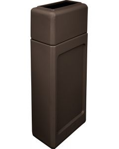 DCUS13JAVA Open Top Trash Can - 13 Gallon Capacity - 9" L x 14 3/4" W x 35 3/4" H - Dark Brown in Color