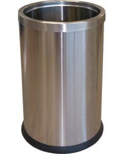 DSWB25SS Round Wastebasket with Ring - 2 1/2 Gallon Capacity - 7 3/4" Dia. x 12" H - Stainless Steel