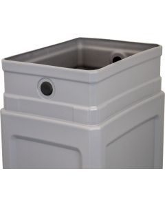 DCS34OTBEI Open Top Trash Can - 34 Gallon Capacity - 15 1/2" L x 20 1/2" W x 37" H - Beige in Color