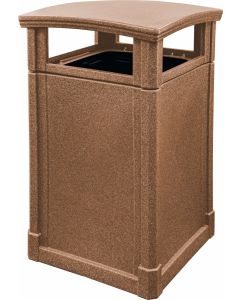 MAV44DTCBL Dome Lid Trash Can - 44 Gallon Capacity - 27 3/4" Sq. x 45" H - Cobblestone in Color