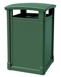 MAV44DTGRN Dome Lid Trash Can - 44 Gallon Capacity - 27 3/4" Sq. x 45" H - Dark Green in Color