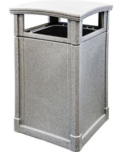 MAV44DTGGNT Dome Lid Trash Can - 44 Gallon Capacity - 27 3/4" Sq. x 45" H - Gray Granite in Color