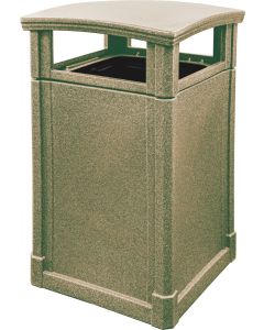 MAV44DTRVR Dome Lid Trash Can - 44 Gallon Capacity - 27 3/4" Sq. x 45" H - Riverstone in Color